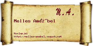 Melles Amábel névjegykártya
